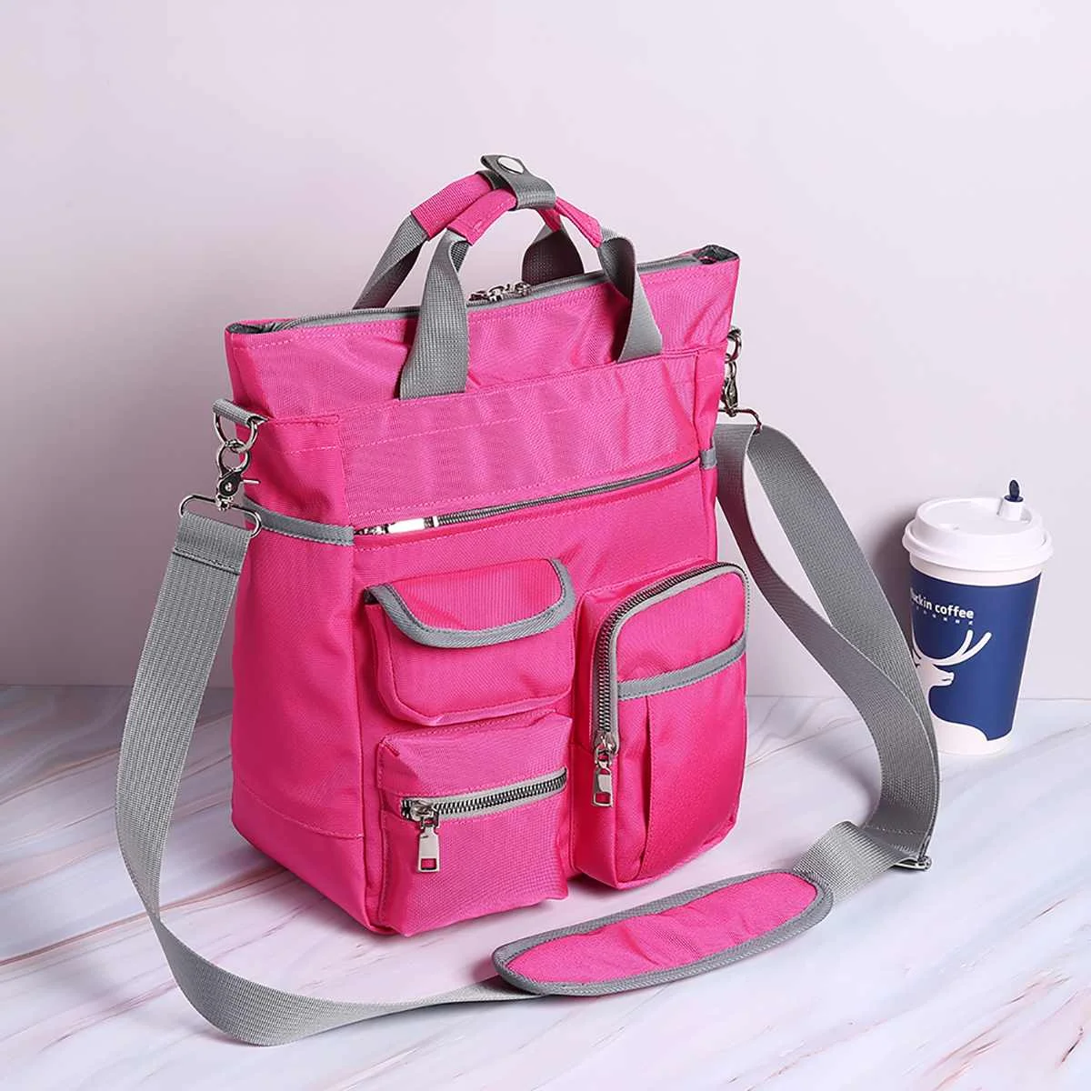 

Women Nylon Waterproof Large Capacity Crossbody Bag Multi-function Business Computer Handbag Shopping School Shoulder Bags