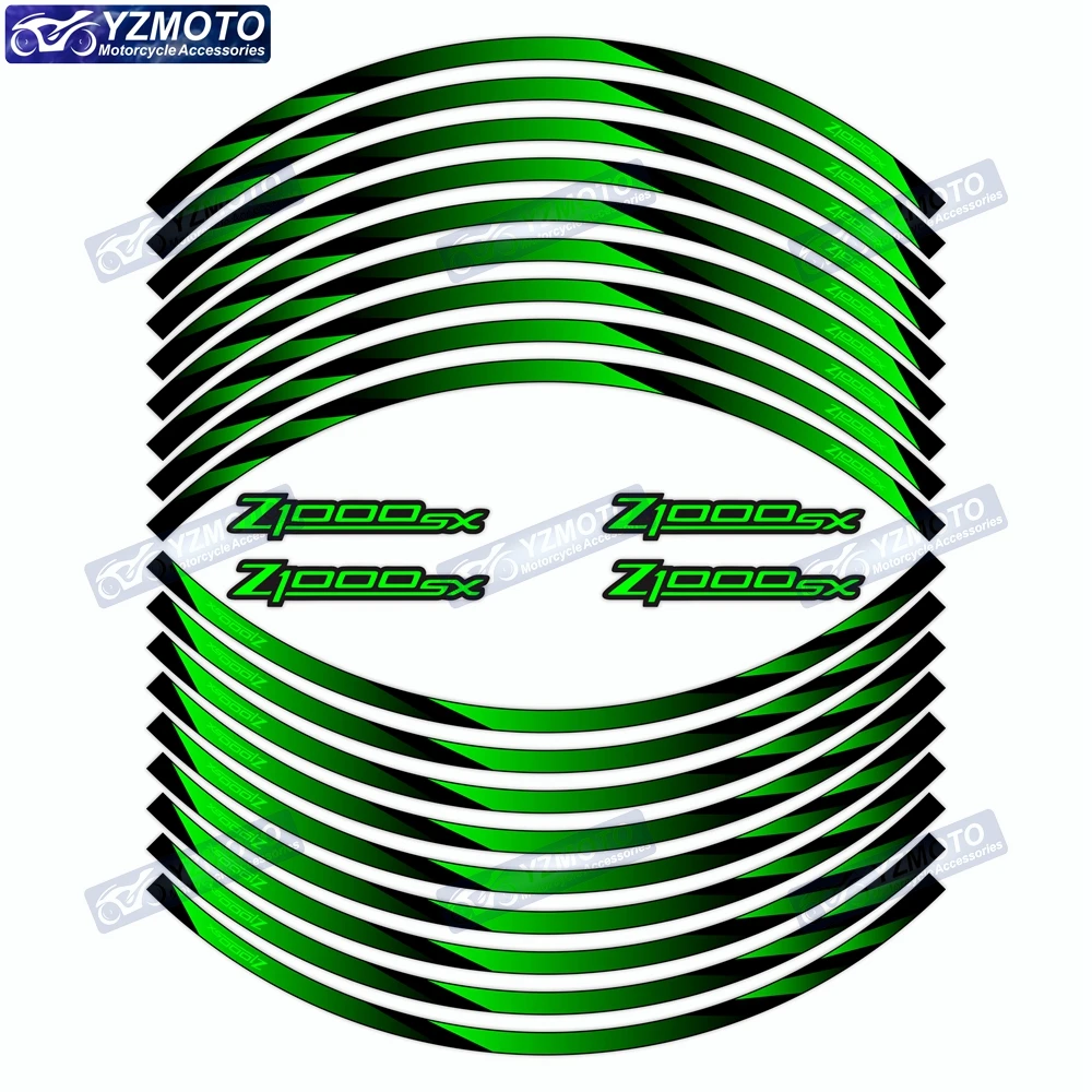 

Для Kawasaki Z1000SX мотоциклетная Передняя и задняя 17-дюймовая наклейка на ступицу колеса Водонепроницаемая Светоотражающая декоративная наклейка обода наклейки