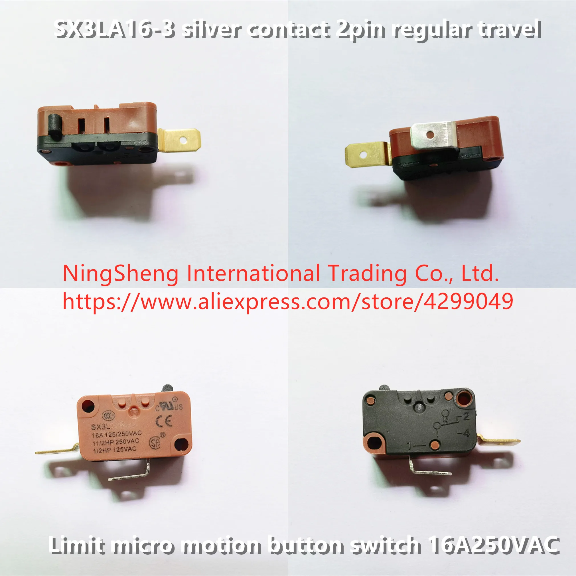 Оригинальный новый 100% SX4LA16-3 Серебряный контактный 2pin обычный дорожный ограничитель микро переключатель движения 16A250VAC