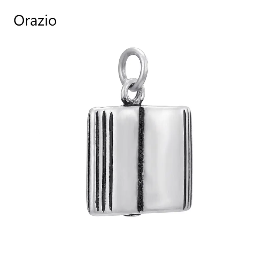 

Ожерелье Orazio из нержавеющей стали, подвеска в виде книги, школьный сезон, серия, Аксессуары для браслета «сделай сам», изготовление ювелирных изделий, оптовая продажа