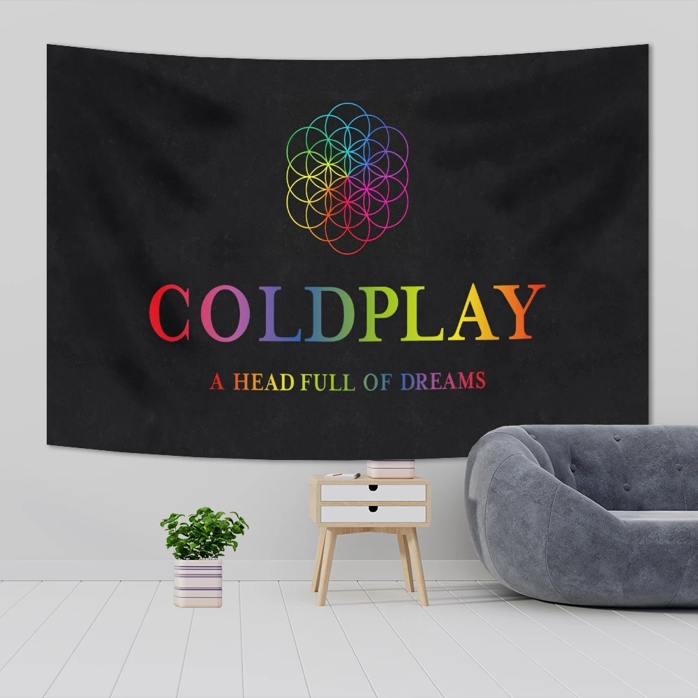 Рок Coldplay Band Альбом Хиппи Настенные гобелены Богемные настенные Мандала INS