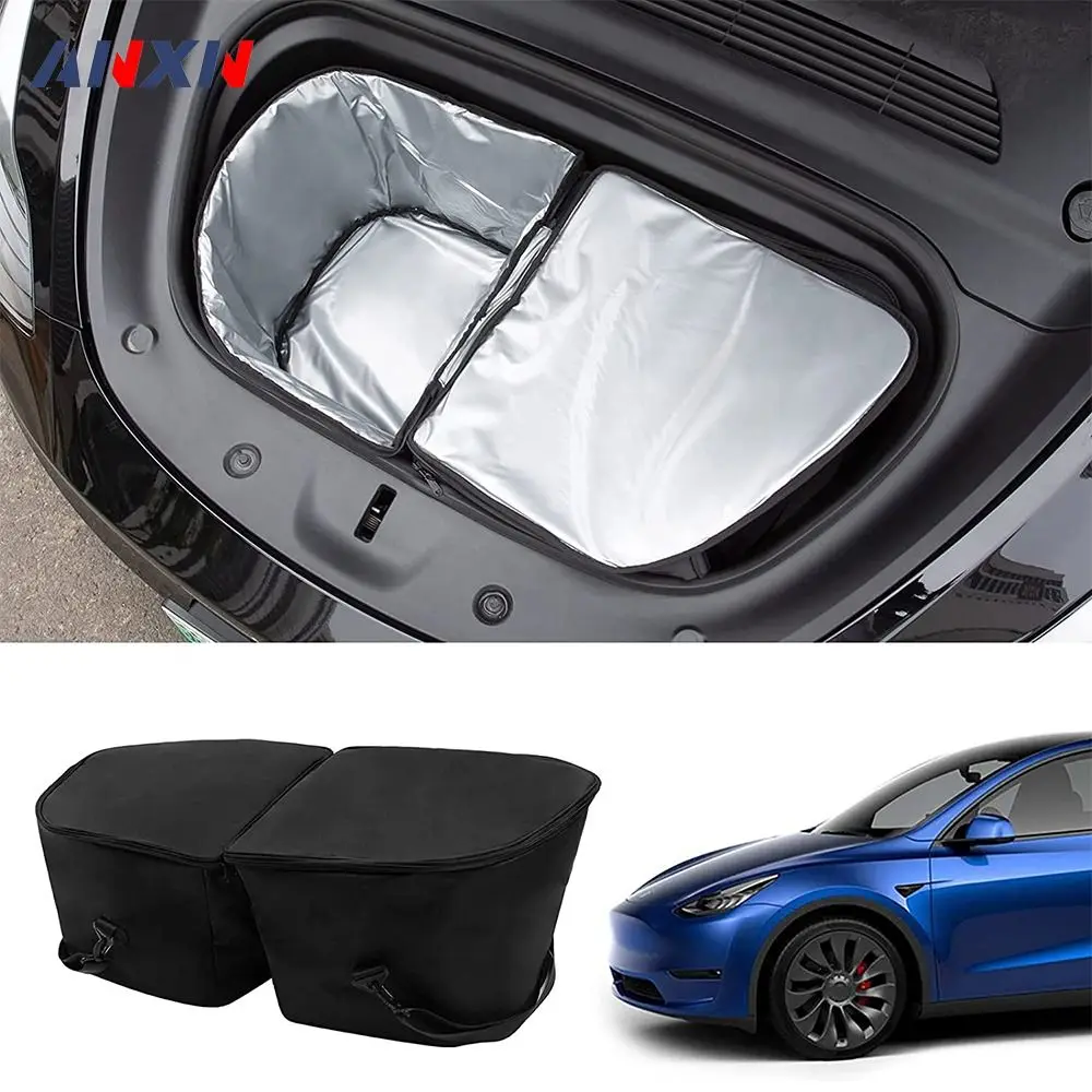 

Box Fresh-keeping Bag Auto Accessories Organizer Insulation Bag Front Trunk Cooler For Tesla Model 3/Y 2017-2022