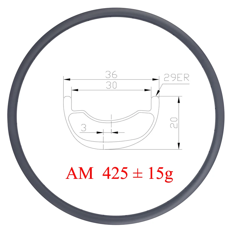LIENGU 425g MTB AM Карбоновый обод велосипеда 29er 36 мм Асимметричный бескамерный горный
