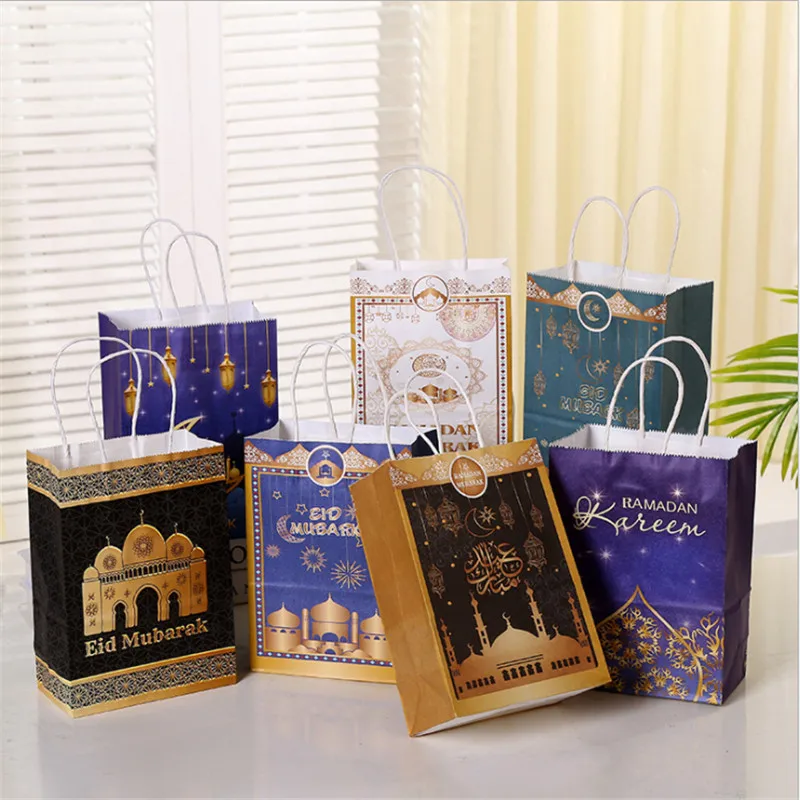 

1/3/6pcs Eid Mubarak Stars Moon Gift Bag Ramadan Kareem Decoration Ramadan Decor for Home Islam Muslim Event Party Supplies