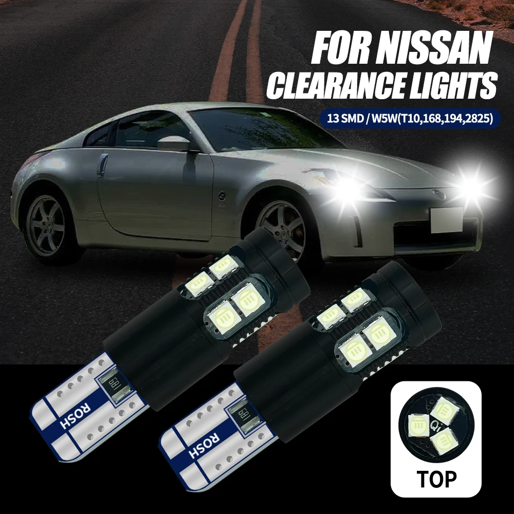 

2x LED Clearance Light W5W T10 For Nissan Navara D40 D23 NV200 Pathfinder R51 R52 Patrol Qashqai J10 Teana Tiida X-Trail T30 T31