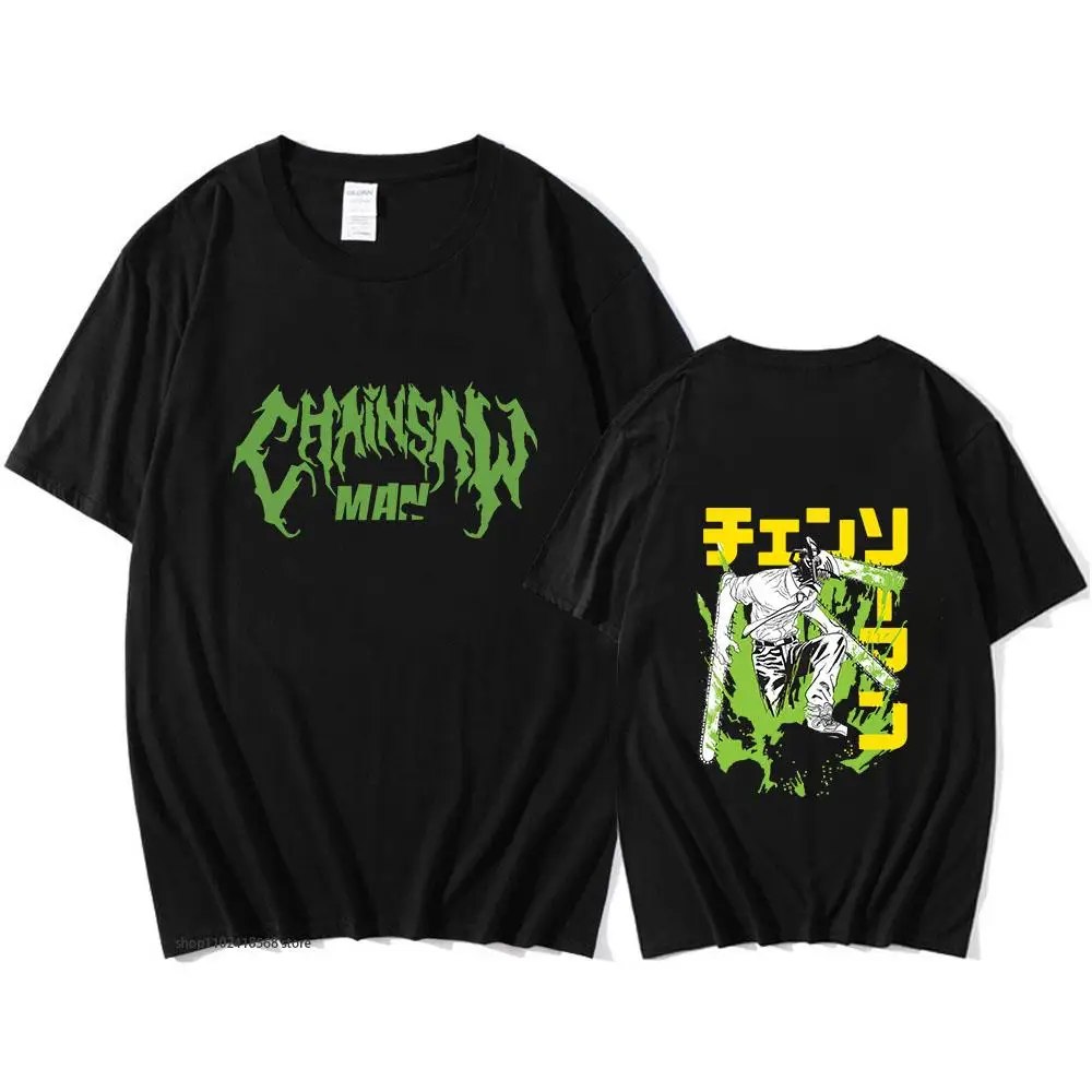 

Chainsaw Man Clothes 100% Cotton Men's T-shirt Japanese Style Anime Short Sleeve Shirt Harajuku Women Tshirt Manga Benji Casual