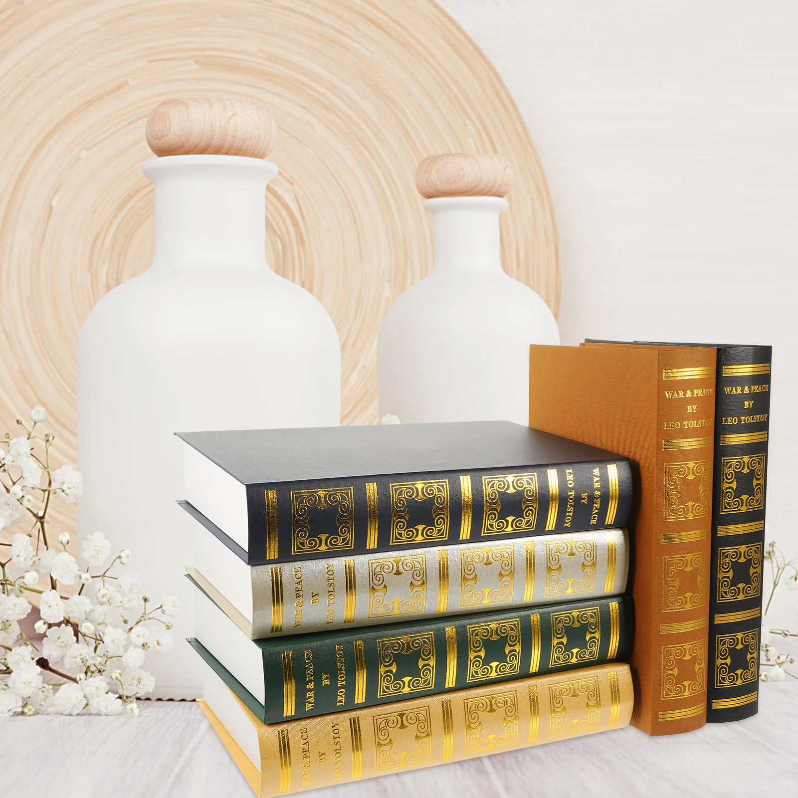 

6 Pcs Book Adornment Bookcase Display Prop Tabletop Ornaments Coated Paper Model Decorative