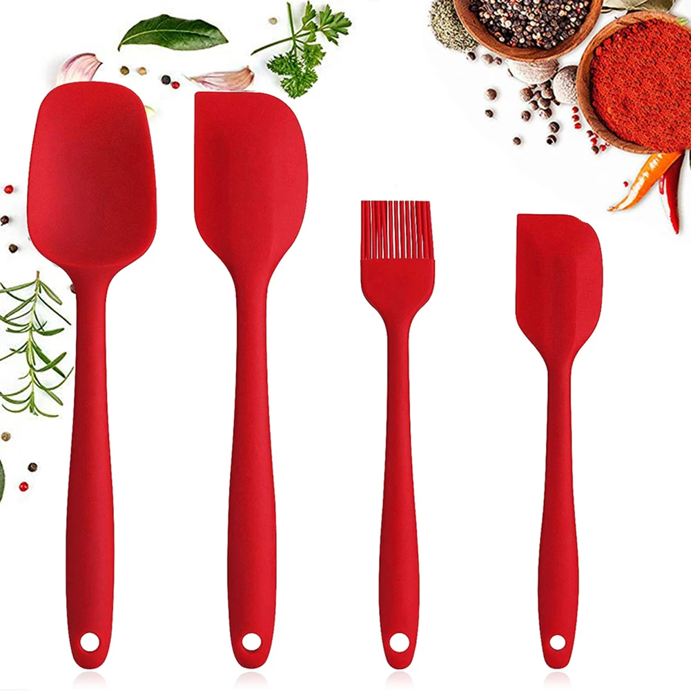 

Cream Smooth Cake Trapezoid Spatula Reusable Silicone Butter Cream Spatula Scraper Brush Set for DIY Cake Decor Tool