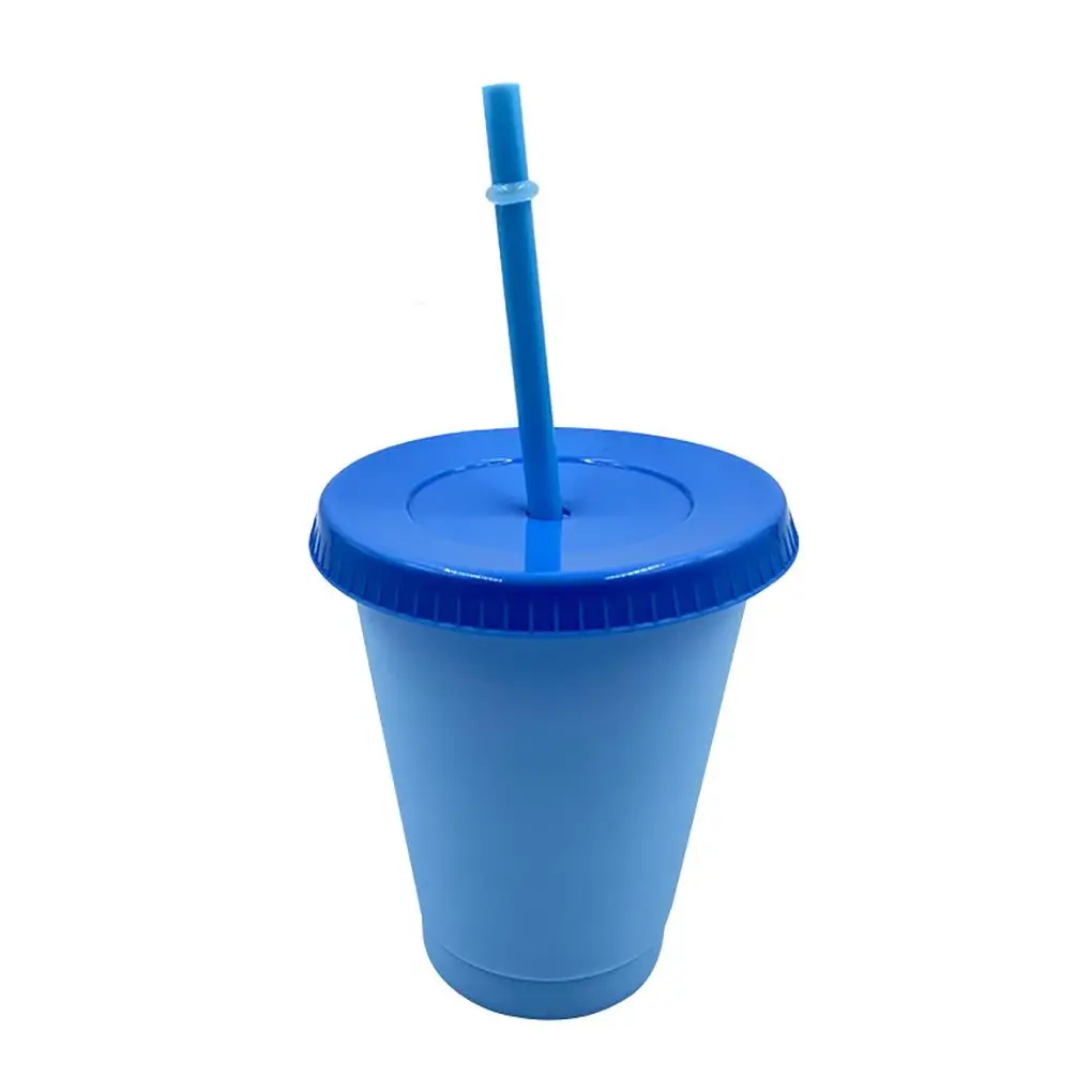 

With Straw LidsReusable Straw Cup Cup Coffee Juice Straw Mug Personalized Plastic Bottom Outdoor Portable Cup 5pcs Newest 2021