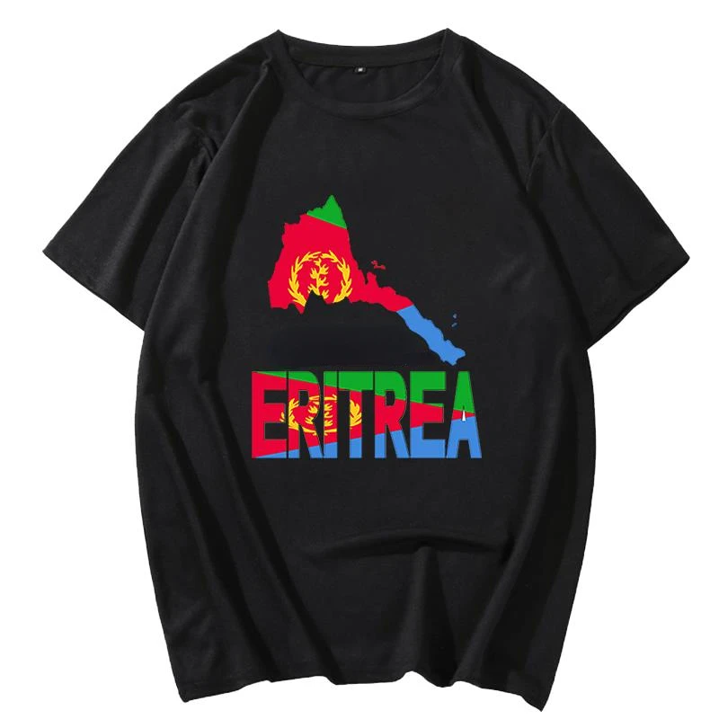 

Eritrean Flag Eritrea Map Africa Unisex Graphic Shirt Short Sleeve Tshirt Streetwear Summer Men Clothing for Women Short Sleeve