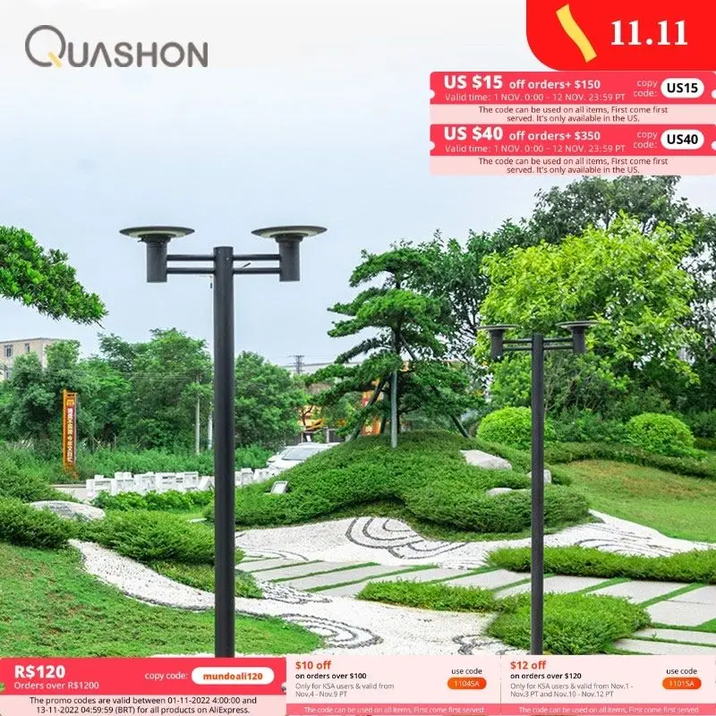 Цена Светодиодный уличный фонарь на солнечной батарее, садовая лампа с солнечной панесветильник Ю, уличный точесветильник светильник для украш...