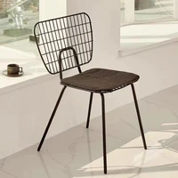nordic ironwork black dining chair comfortable cafe home modern simple backrest restaurant chairs sillas de comedor chaise