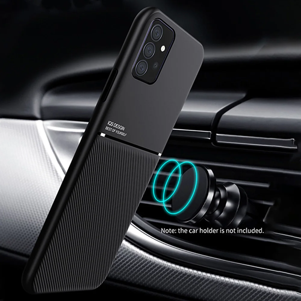 Magnetic Car Phone Case for Samsung Galaxy A52s 5G A52 A32 4G A12 A22 4G A72 5G Built-in Magnet Metal Soft TPU Shockproof Cover