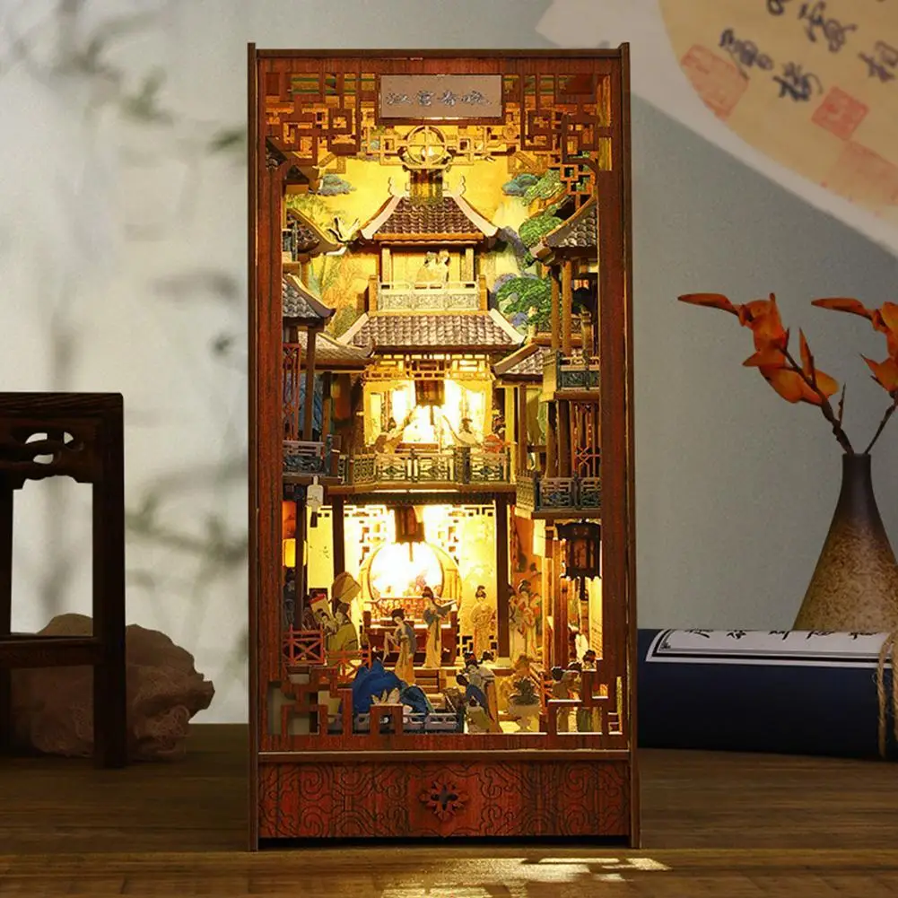 

Сборные вручную модельные украшения ручной работы мир рукоделия Diy книжная деревянная полка вставка в НОК миниатюрная Книжная Полка Декоративные U7u2