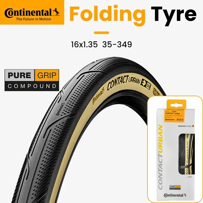 

Continental Contact Urban 16x1.35 35-349 City Bicycle Tire SafetyPro Breaker Foldable Gravel Tyre for Small Wheel E-Bike 50