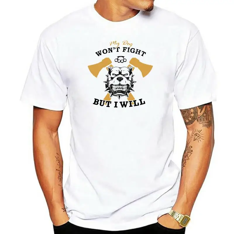 

2022 Fashion Pitbull Men'S T-Shirt White Short Sleeve Premium Round Neck Cotton Tee Tees
