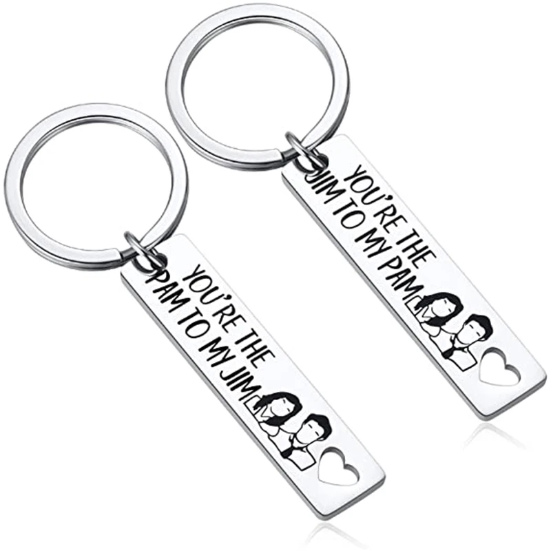

2Pcs The Office Keychain Pam and Jim Keychain You are The Pam to My Jim TV Show Inspired Boyfriend Girlfriend Couples Gifts