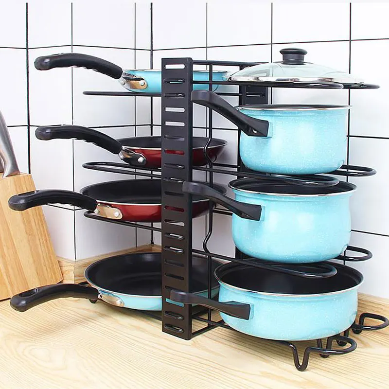 heavy duty pan organizer kitchen cabinet storage expandable adjustable organization 58 tier pan pot lid rack organizers holders free global shipping