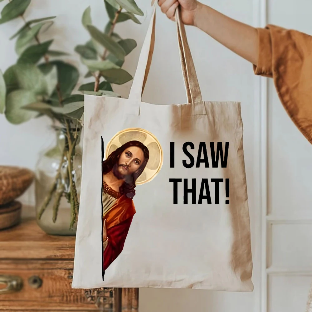 Иисус I Saw That Женские сумки Мем Подарок Забавная женская сумка для женщин Женская