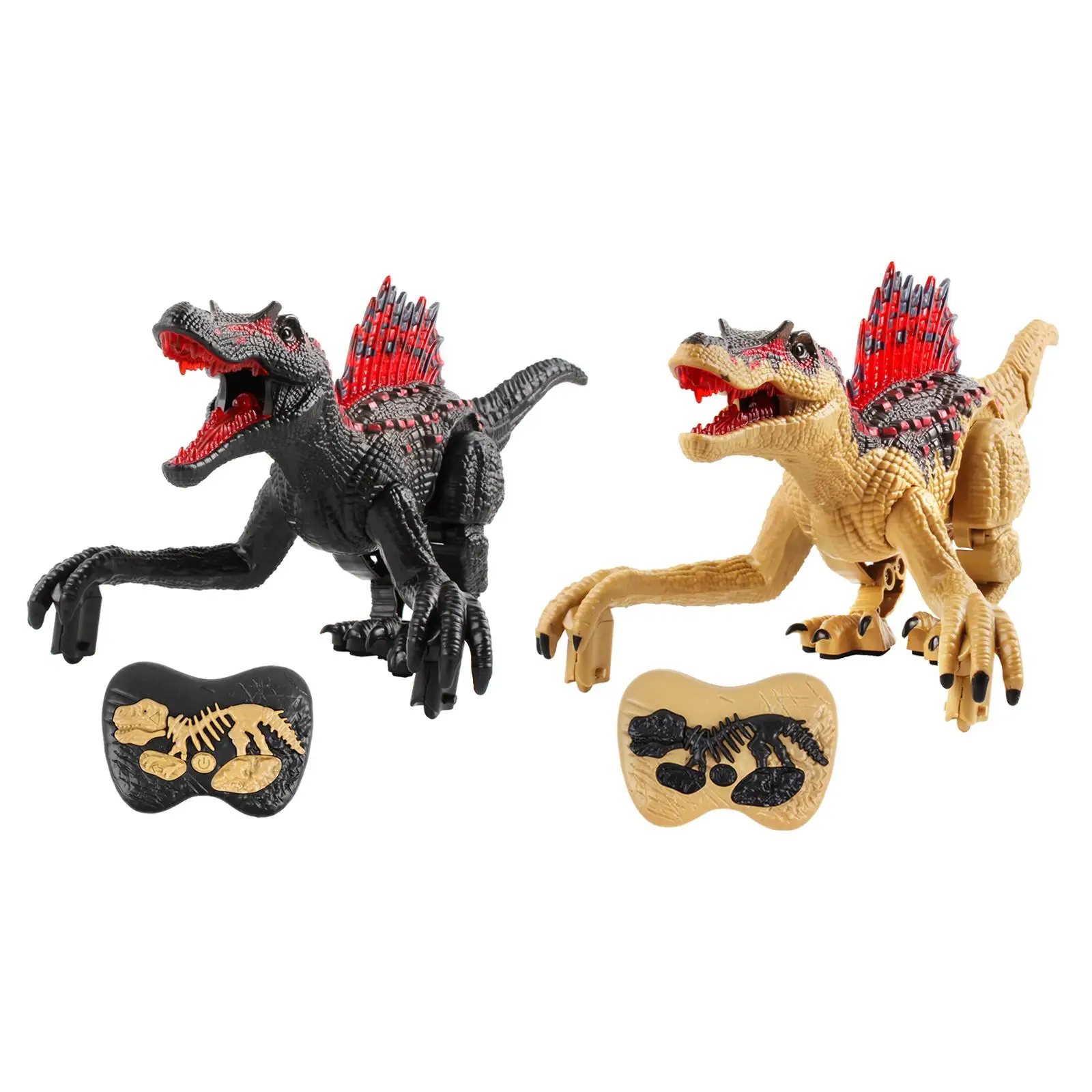 

Remote Control Car Dinosaur Toy Moveable Limbs, Opened Jaw, Luminous Back Educational Toy Electronic RC Dinosaur for Party Favor