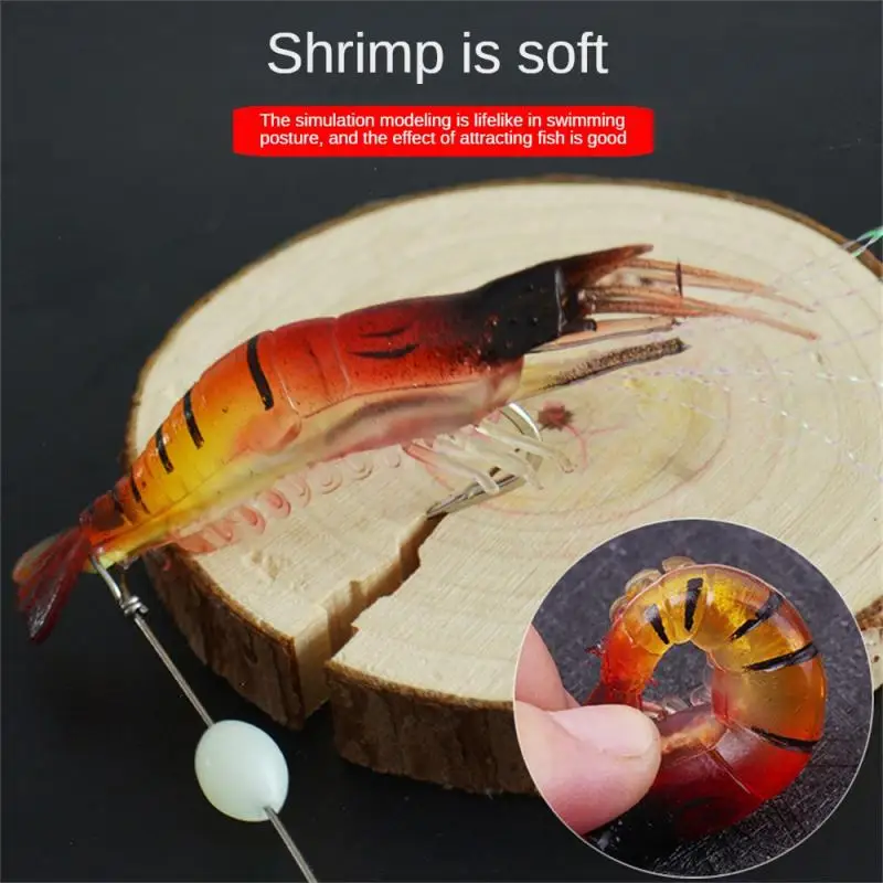 

8cm 5g Fishing Fake Bait Lures Luminous Soft Bait Luya Shrimp Bait Hanging Bionic Fake Bait Fishing Bait Silicone Soft Bug Night