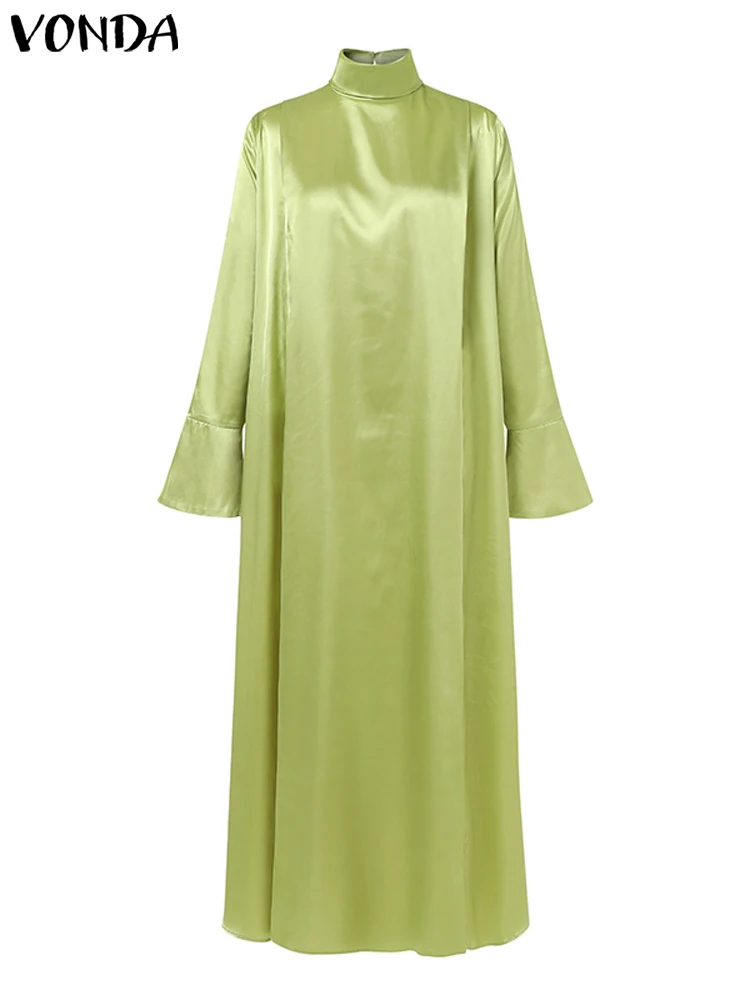 Плюс размер VONDA женское элегантное платье макси расклешенное длинное с длинным