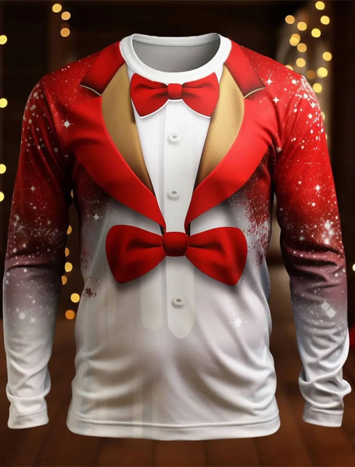 Мужская футболка с длинным рукавом круглым вырезом и 3D-принтом