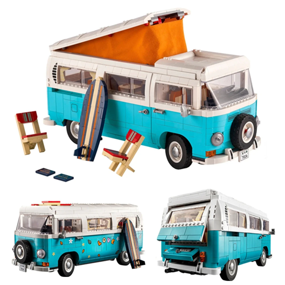 

FIT 10279 10220 2200PCS Technical T2 Camper Car Model T1 Creators Building Blocks Cars Bus DIY Bricks Kid Toys Birthday Gifts