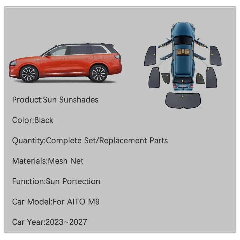 Автомобильные солнцезащитные накладки для AITO M9 2023 2024 2025 2026 2027 с защитой от