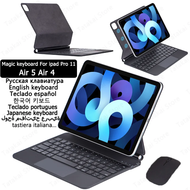 

Magic Keyboard for iPad Pro 11 2022 Case 2021 2020 2018 for Teclado iPad Pro 11 Keyboard Magic Keyboard for iPad Air 5 Air 4