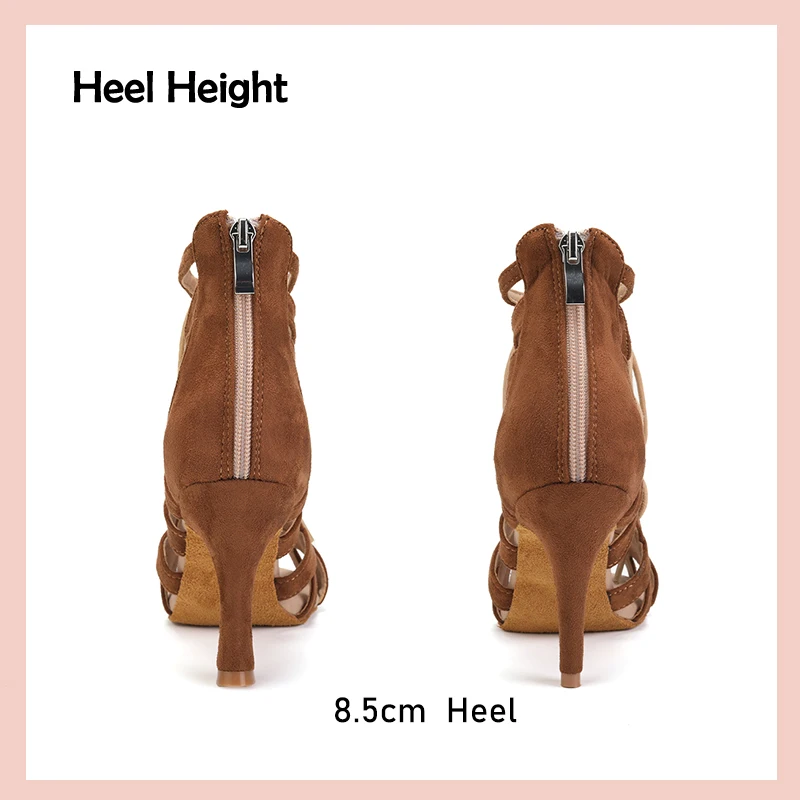 DKZSYIM Women Dance Boots Ballroom Jazz Dance Shoes Ladies Girls Soft Soles Tango/Latin Dance Shoes High Heels 7cm-10CM