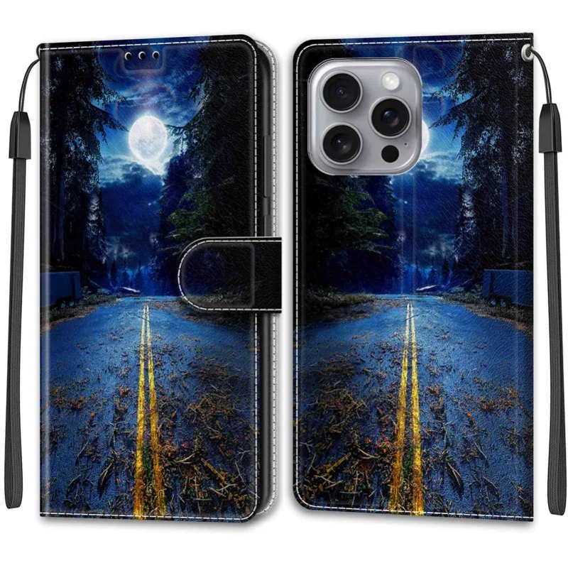 Фото Кожаный чехол-кошелек для телефона для iPhone 16 Pro Max 15 14 Plus 13 12 Pro 16Plus 15Pro, магнитный откидной чехол-подставка, окрашенные чехлы с книгой №3