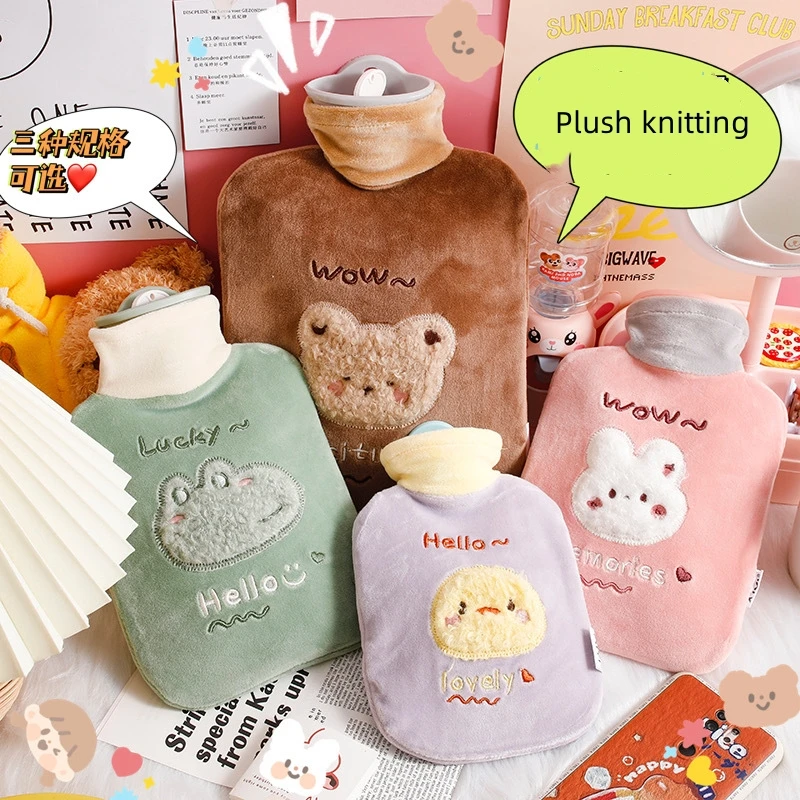 

Hot Water Bottle Warm Belly Female Menstruations Hot Compressed Water Injection Warm Baby Hand Warmer Bag Cute Cartoon Plush