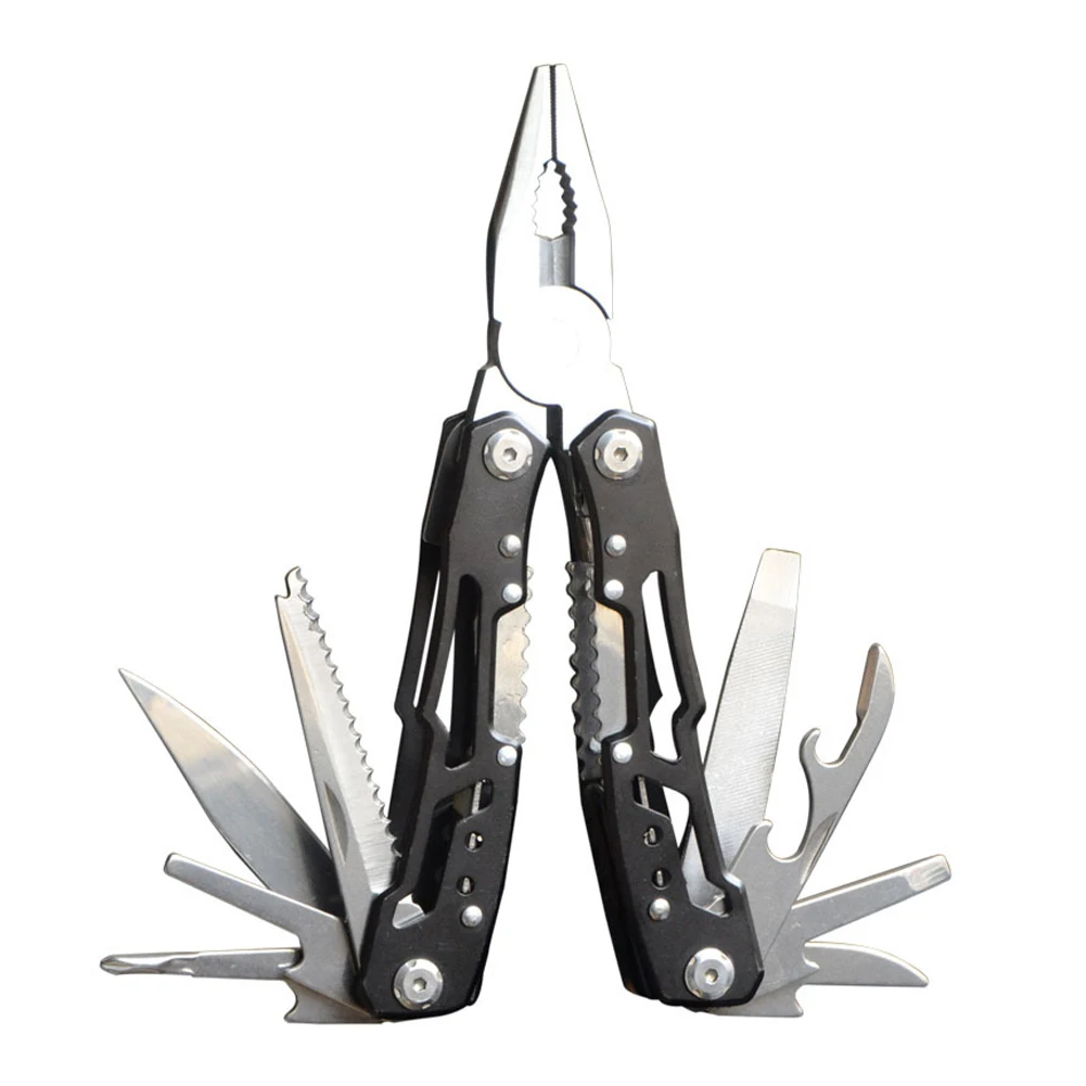 

14 In 1 Steel Mini Portable Emergency Outdoor Camping With Storage Bag Folding Plier Travel Multifunction Tool Locking Function