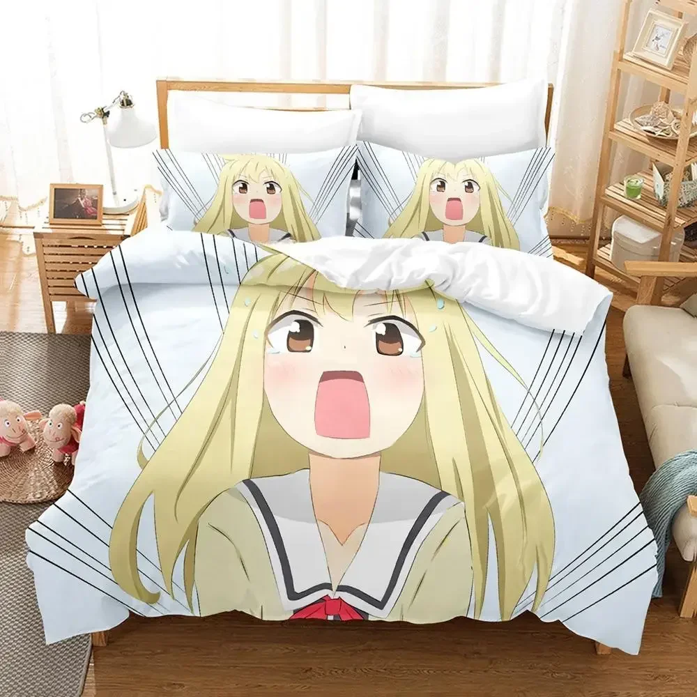 Фото Новый комплект постельного белья Aho Girl Single Twin Full Queen King Size, комплект постельного белья для взрослых и детей, комплекты пододеяльников для спальни, крутой комплект простыней в стиле аниме №3