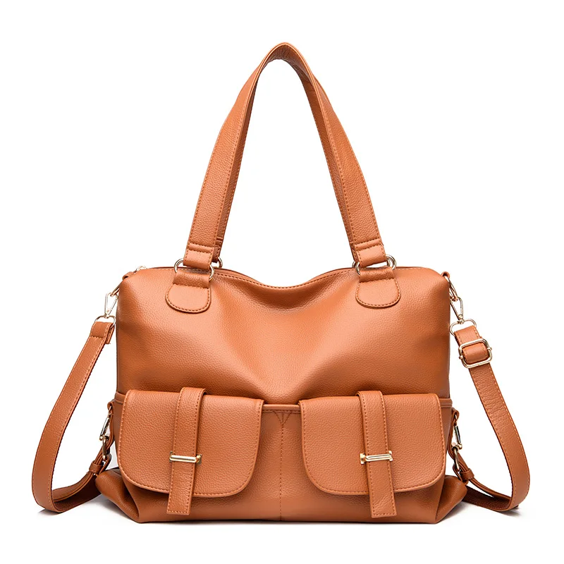 

Big Bag Fashion Designer Handbag Solid Cross Quality Classic Tote Large Leather Women's Shoulder Bag Casual Bag