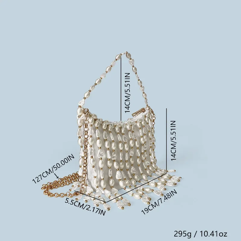 Женская вечерняя сумка ручной работы с жемчугом и бисером роскошный дизайн