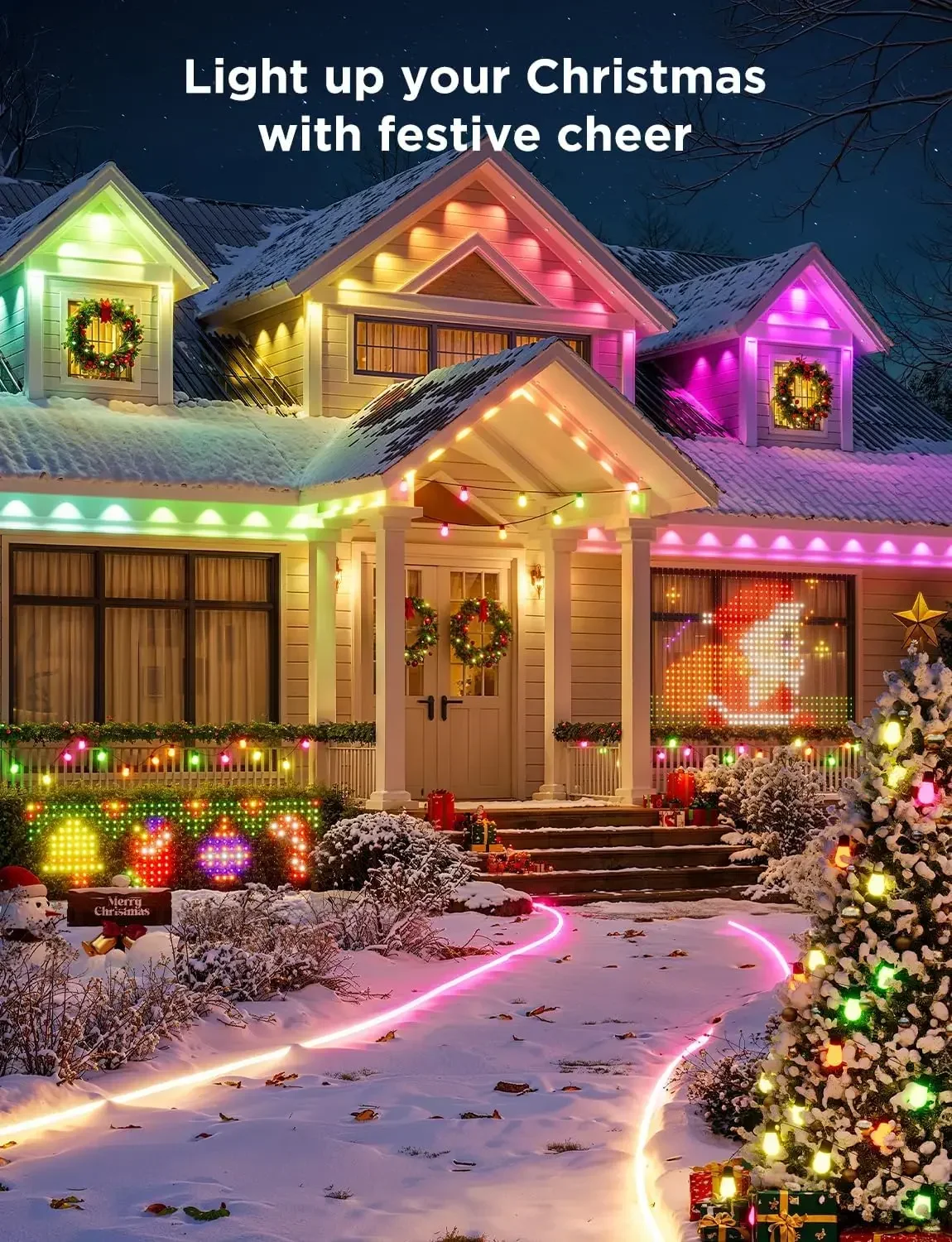 Наружные неоновые веревочные фонари водонепроницаемые рождественские