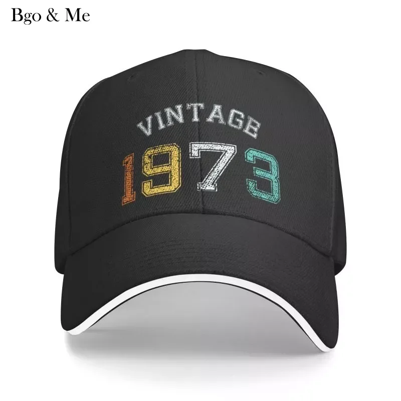 

2023 New Personalized Vintage Born In 1973 Baseball Cap For Men Women Adjustable 49th Birthday Dad Hat Streetwear