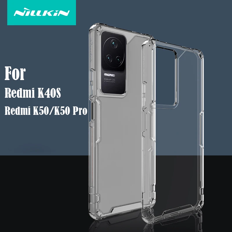 

For Redmi K50 Pro Case NILLKIN Nature TPU Pro Transparent Clear PC Back Cover Soft TPU Edge For Redmi K50 K40s Shockproof
