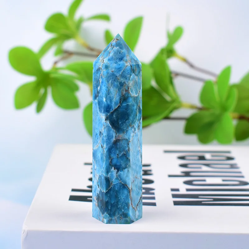 

1 Шт., 50-80 Мм, Натуральный Синий Апатит, Полированный Кристалл, Целебный Обелиск, Кварцевая Палочка