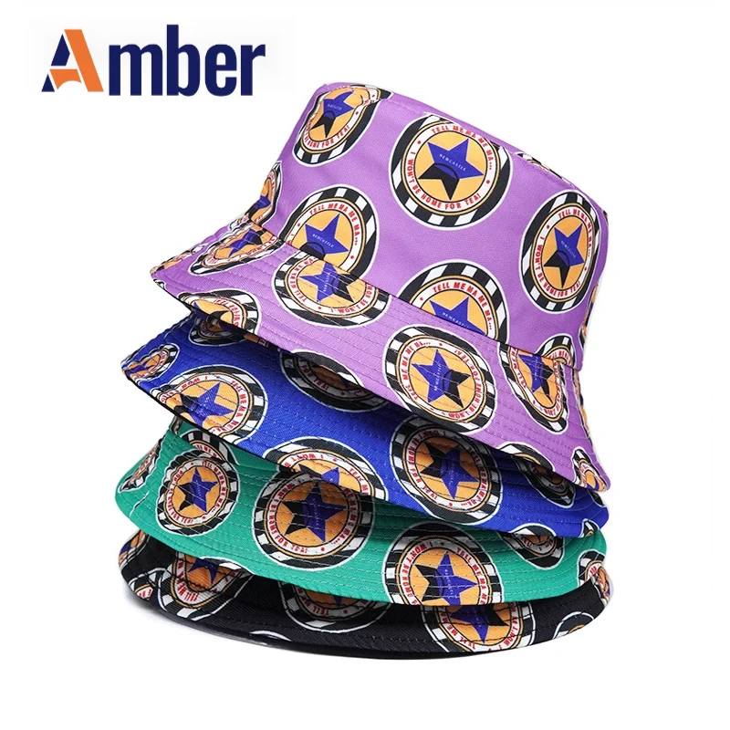 Панама с эмблемой янтарного цвета для мужчин и женщин двусторонняя модная шляпа