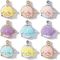 10pcslot enamel fish shark charms ocean animal pendants for jewerly making earrings necklace handmade craft accessories