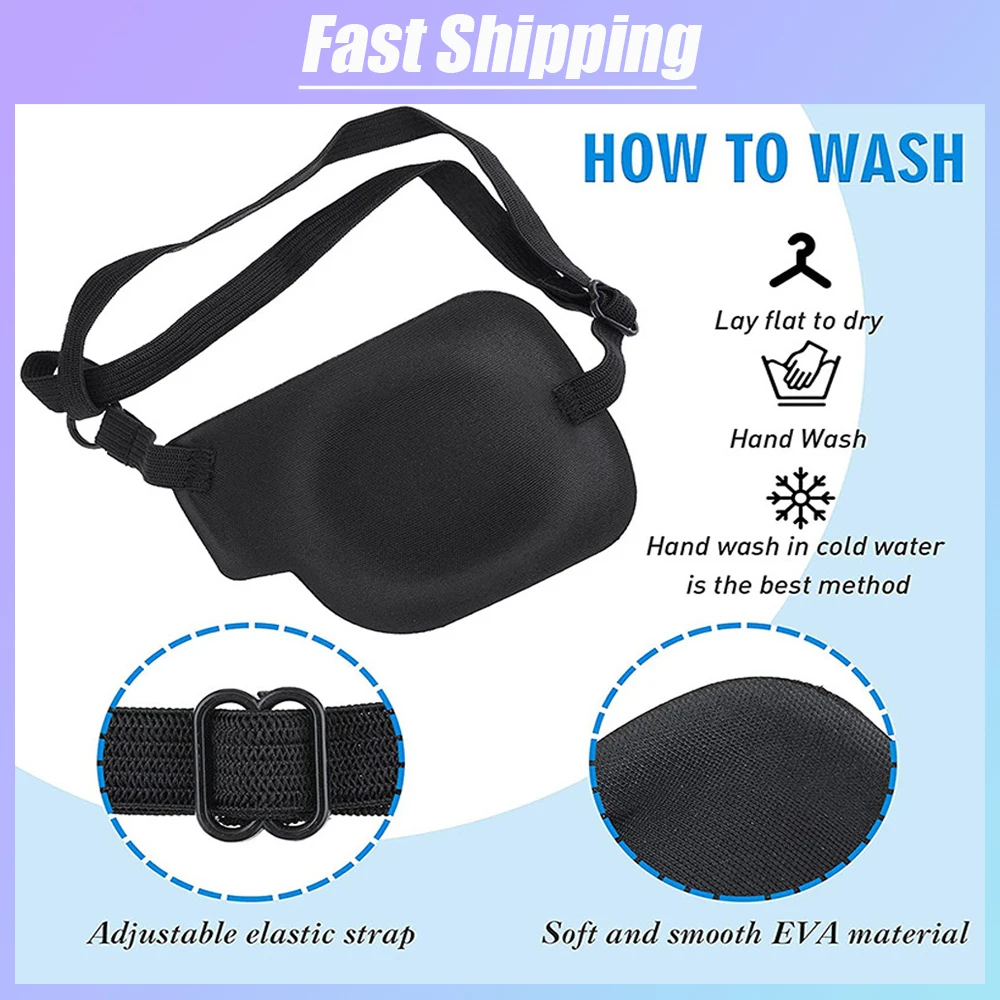 1 шт. черная регулируемая универсальная 3D вогнутая повязка на глаз пиратская