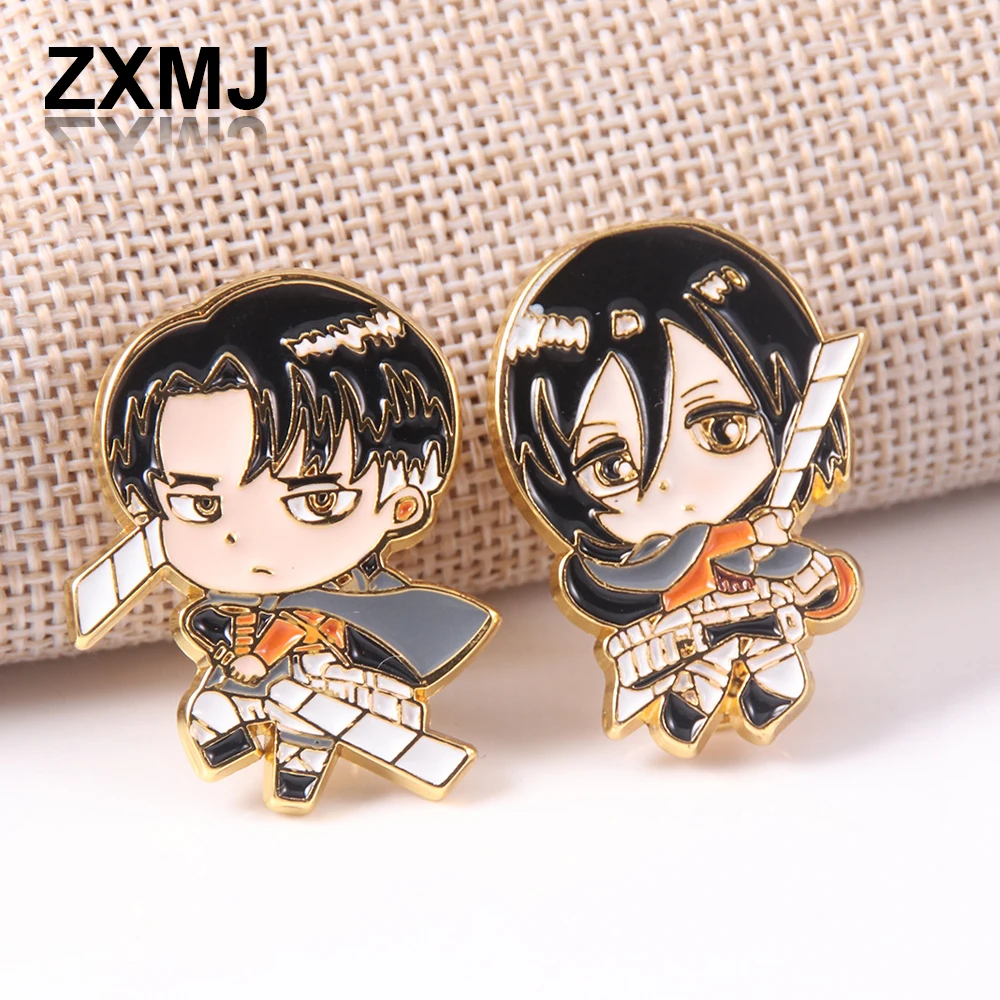 

ZXMJ Attack on Titan Brooch Anime Brooch Cartoon Backpack Clothes Pins Unisex New Metal Anime Couple Badge Popular Jewelry