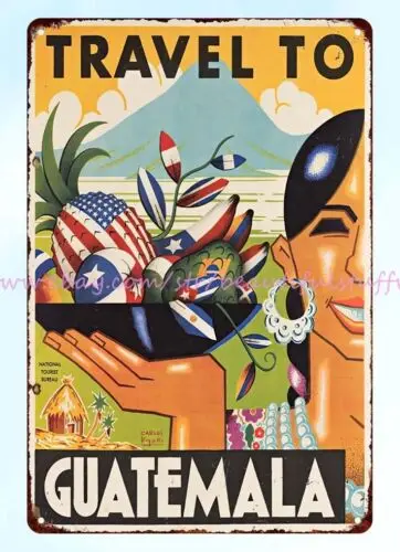 Внутренний дизайн Кофейни путешествия в Гватемалу металлический жестяной знак