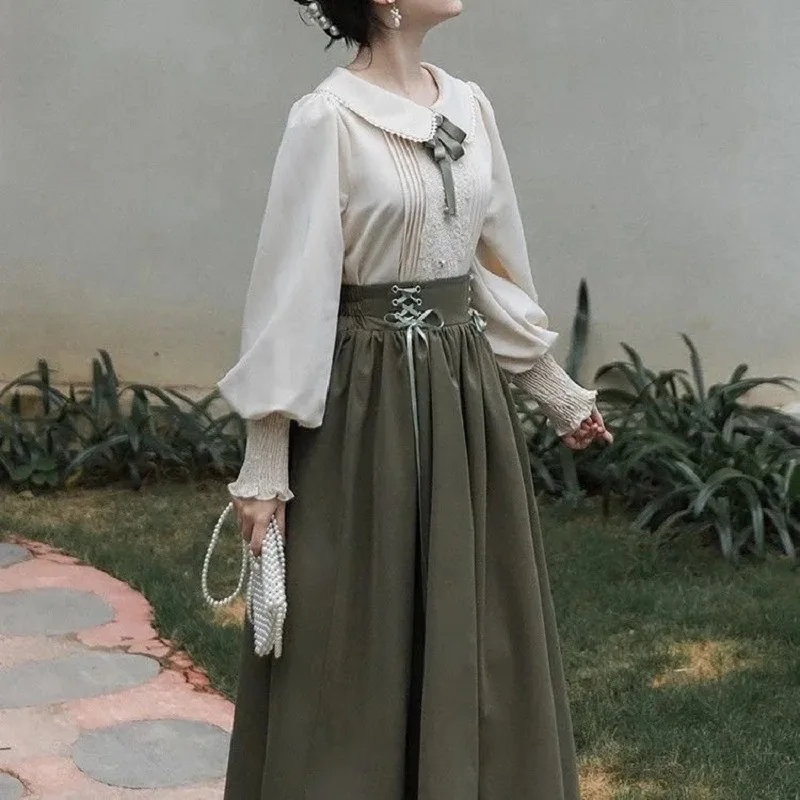 Модное женское платье комплект из 2 предметов японский милый винтажный двух