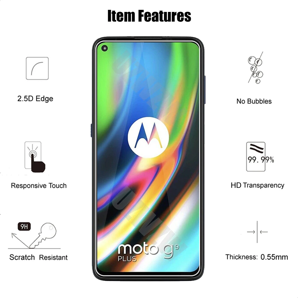 22 for motorola moto g9 plus 2pcs camera lens film 2pcs protective phone screen protector tempered glass guard free global shipping