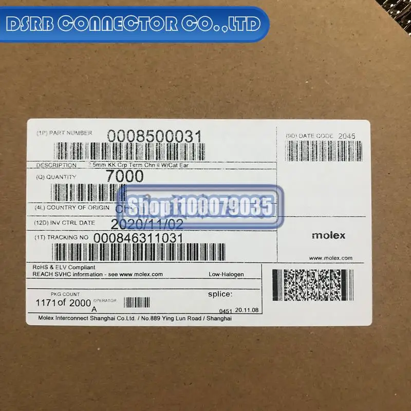 

7000 шт./партия, новые и оригинальные 0850-0031 08500031 08-50-0031