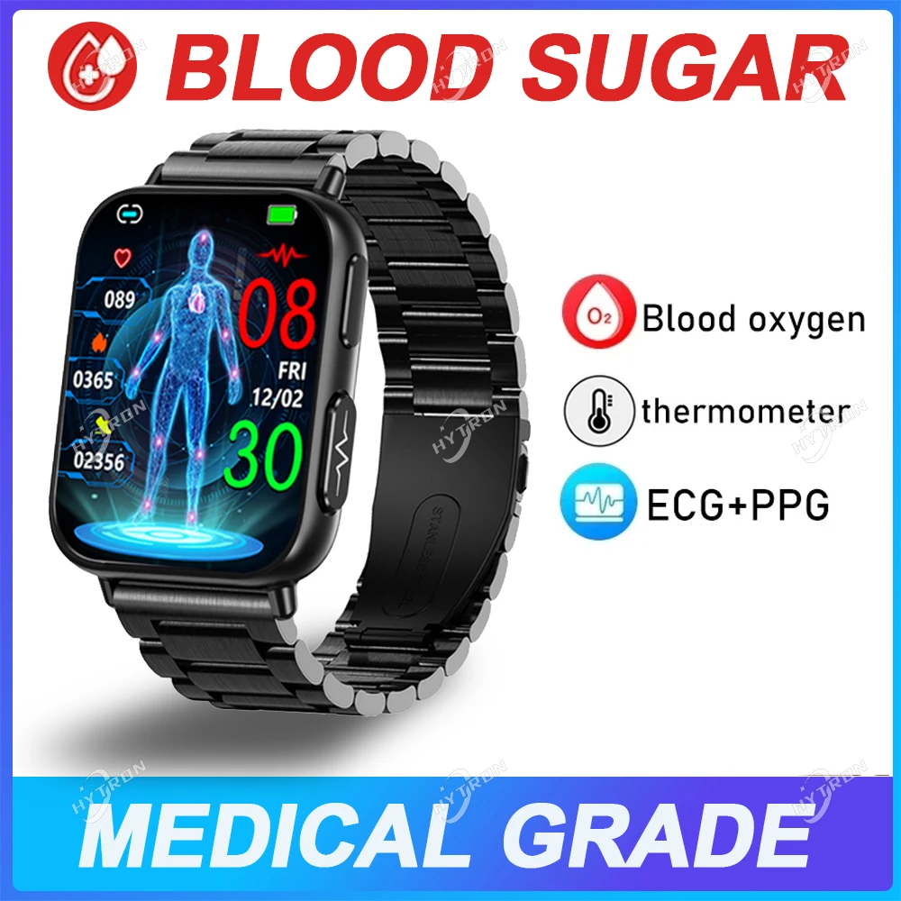 

Новинка 2023, мужские Смарт-часы с функцией измерения уровня сахара в крови, ЭКГ + ППГ, часы с пульсометром, водонепроницаемый фитнес-трекер, Смарт-часы для Huawei Xiaom
